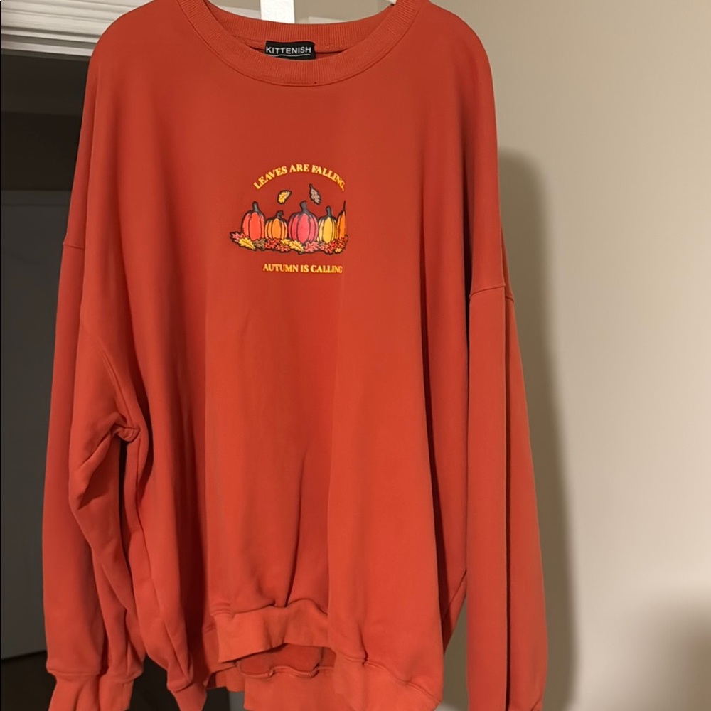 Kittenish Warm Orange Sweatshirt